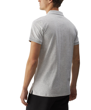 Koszulka polo męska regular 4F M316 bawełniana szara gładka z logo S