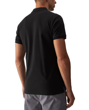 Koszulka polo męska regular 4F M316 bawełniana czarna gładka z logo S