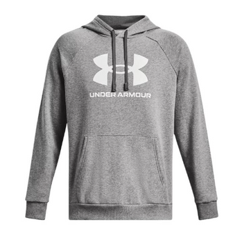 Bluza męska z kapturen Under Armour Rival Fleece Logo HD-BLK szara XXL