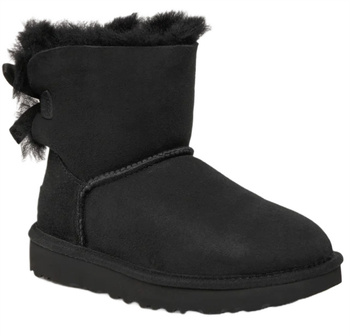 Śniegowce damskie emu UGG MINI BAILEY BOW II czarne skóra naturalna 40 EU