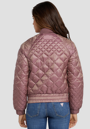 Kurtka pikowana bomberka damska GUESS Mauve Rose Hilary Bomber stylowa S