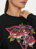 Bluza damska GUESS CN ROSES TRIANGLE SW czarna XS