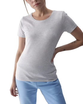 Koszulka damska bawełniana 4F TSHIRT F1845 szara luźny krój na codzień XS