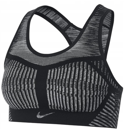 Nike Biustonosz Damski Sportowy FE/NOM Flyknit Bra czarno-szary XS