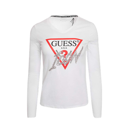 GUESS Bluzka damska LS VN ICON TEE W2BI39I3Z13-G011