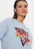 Bluza damska GUESS CN ROSES TRIANGLE SW niebieska XS