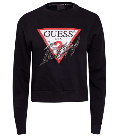 Guess Bluza Damska ocieplana baweĹ‚niana Cn Icon Sweatshirt Rouge XS