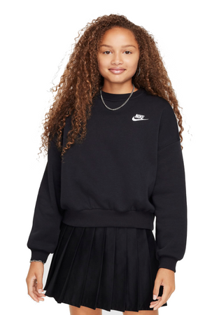 Bluza dziecięca Nike Sportswear Club Fleece czarna bawełniana luźny krój L