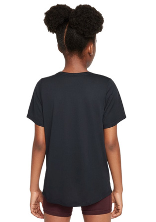 Koszulka z krótkim rękawem dziecięca Nike One Fitted czarna rozm. M