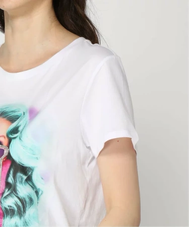 Koszulka damska T-Shirt Guess SS Fringe Glasses bawełniana biała XS