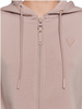 Bluza z kapturem damska GUESS ALLIE SCUBA HOODIE zasuwana brudny róż S