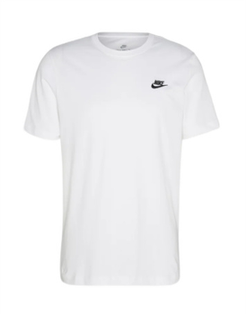 NIKE Koszulka Sportswear T-shirt Męski Biały Bawełniany  S
