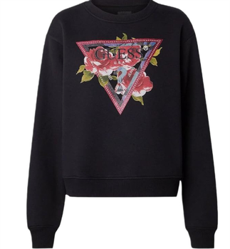 Bluza damska GUESS CN ROSES TRIANGLE SW czarna XS