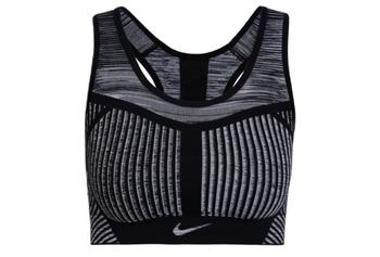 Nike Biustonosz Damski Sportowy FE/NOM Flyknit Bra czarno-szary XS