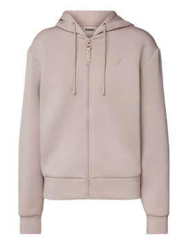 Bluza z kapturem damska GUESS ALLIE SCUBA HOODIE zasuwana brudny róż S