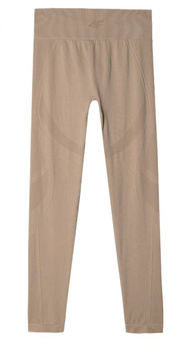 Legginsy termoaktywne damskie 4F F157 bezszwowe jasny brąz 4FDry XS/S