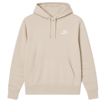 Bluza męska Nike Sportswear Club Hoodie Club Fleece beżowa z kapturem S