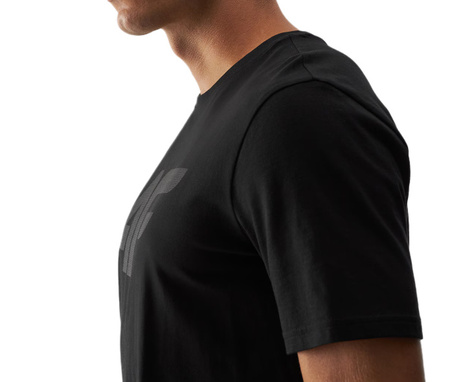 Koszulka męska t-shirt bawełniany 4F czarny regular okrągły dekolt S