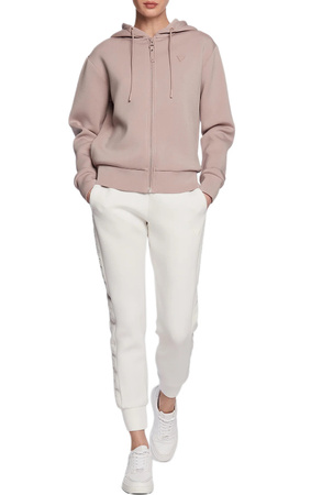 Bluza z kapturem damska GUESS ALLIE SCUBA HOODIE zasuwana brudny róż S
