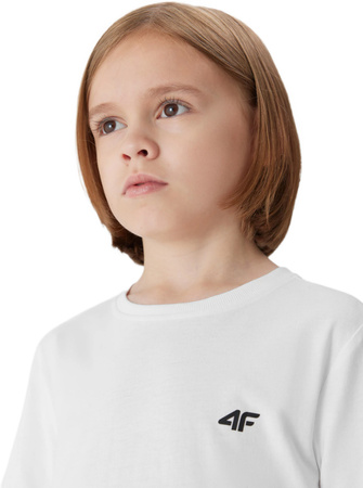 4F T-Shirt Koszulka Dziecięca gładka JAW23TTSHM0795-10S
