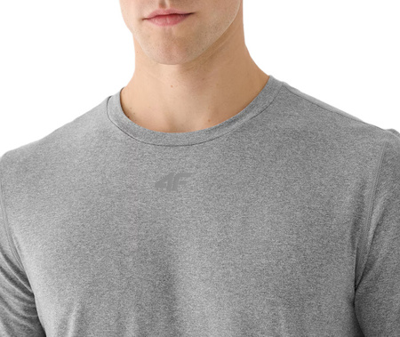 T-shirt męski regular koszulka sportowa 4F szara gładka szybkoschnąca S