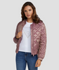 Kurtka pikowana bomberka damska GUESS Mauve Rose Hilary Bomber stylowa S