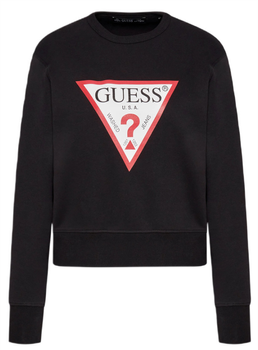 Bluza dresowa damska Guess CN Original Fleece bawełniana czarna z logo XS