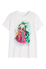 Koszulka damska T-Shirt Guess SS Fringe Glasses bawełniana biała XS