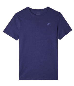 T-shirt męski regular koszulka 4F M1843 gładka bawełniana granatowa S