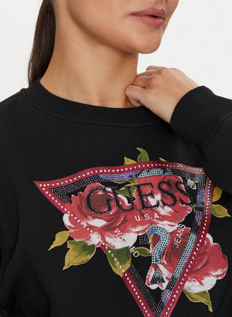 Bluza damska GUESS CN ROSES TRIANGLE SW czarna XS