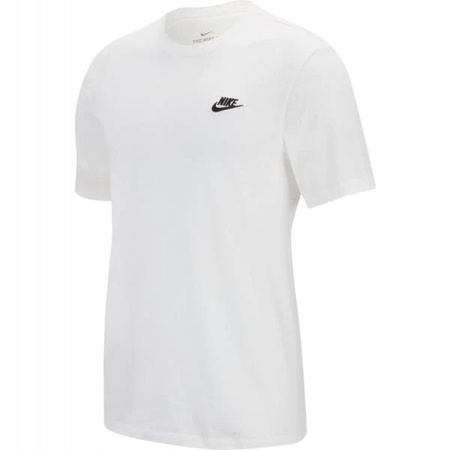 NIKE Koszulka Sportswear T-shirt Męski Biały Bawełniany  S