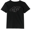 Koszulka dziecięca bawełniana 4F TSHIRT F1803 czarna slim duże logo 122