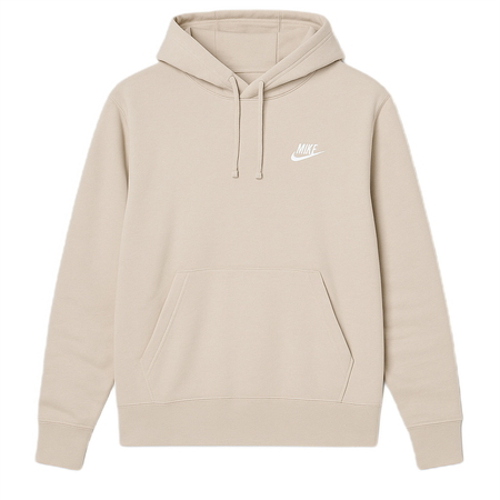 Bluza męska Nike Sportswear Club Hoodie Club Fleece beżowa z kapturem S