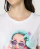 Koszulka damska T-Shirt Guess SS Fringe Glasses bawełniana biała XS