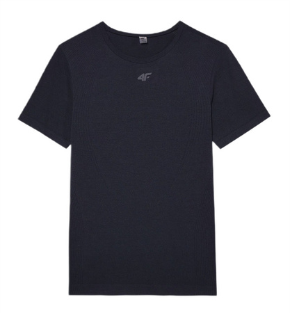 T-shirt męski regular koszulka sportowa 4F czarna gładka szybkoschnąca S/M