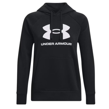Bluza z kapturem damska Under Armour Rival Fleece czarna bawełniana logo XS