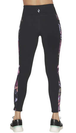 Legginsy damskie wysoki stan Skechers Gowalk Ultraviolet czarne slim fit XS