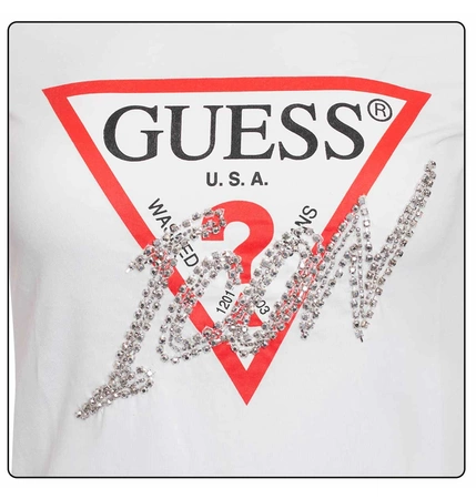 GUESS Bluzka damska LS VN ICON TEE W2BI39I3Z13-G011