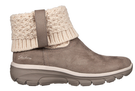 Botki damskie wsuwane SKECHERS EASY GOING COZY WEATHER beż ocieplane 36,5