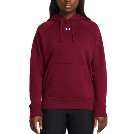 Bluza dresowa damska Under Armour Rival Fleece Hoodie burgund bawełna L