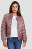 Kurtka pikowana bomberka damska GUESS Mauve Rose Hilary Bomber stylowa S