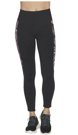 Legginsy damskie wysoki stan Skechers Gowalk Ultraviolet czarne slim fit XS
