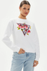 Bluza damska GUESS CN ROSES TRIANGLE SW biała XS