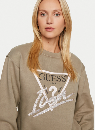 Bluza damska GUESS CN ICON SWEATSHIRT zielona XS