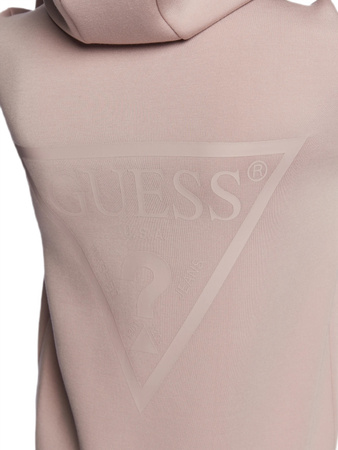 Bluza z kapturem damska GUESS ALLIE SCUBA HOODIE zasuwana brudny róż S