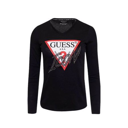 GUESS Bluzka damska LS VN ICON TEE W2BI39I3Z13-JBLK