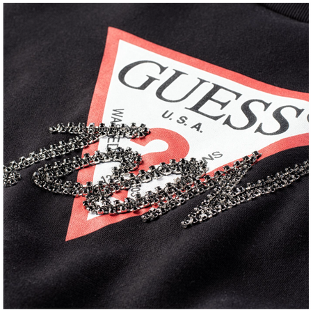 Guess Bluza Damska ocieplana baweĹ‚niana Cn Icon Sweatshirt Rouge XS