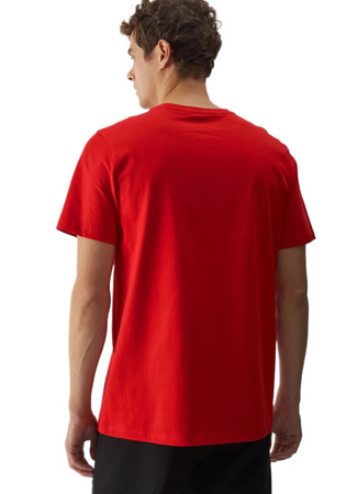 Koszulka męska t-shirt bawełniany 4F czerwony regular okrągły dekolt S