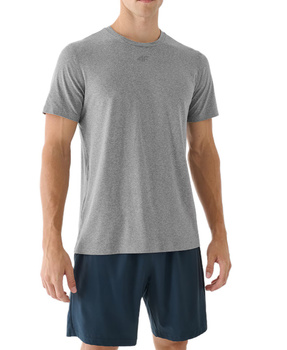 T-shirt męski regular koszulka sportowa 4F szara gładka szybkoschnąca S