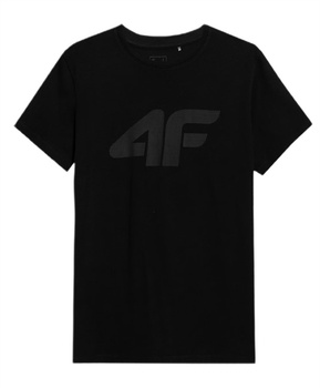 Koszulka męska t-shirt bawełniany 4F czarny regular okrągły dekolt S